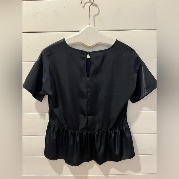 🖤 Black Ruffled Hem Blouse – RIPZONE – Size S/P - Picture 6 of 7